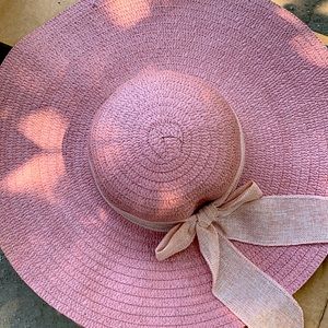Pale pink beach hat